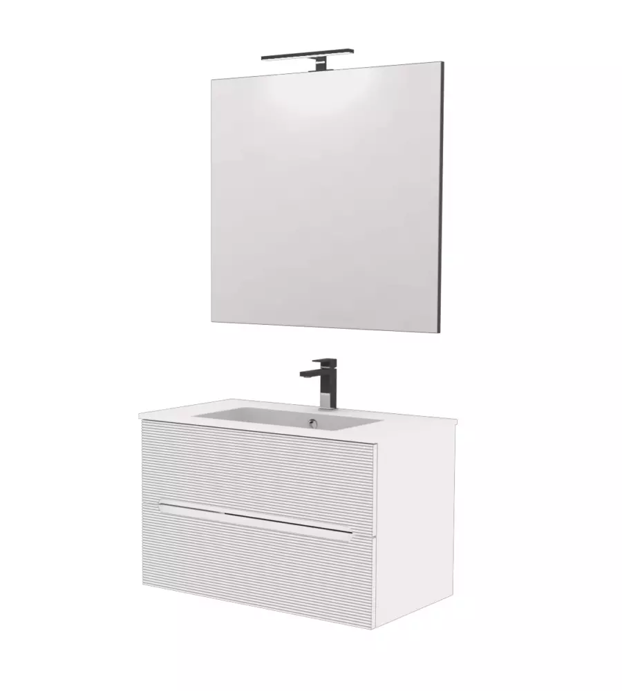 Mobile bagno "canaletto" bianco opaco, 80 cm